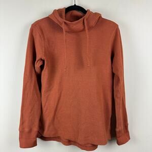 Duluth TradingCo Waffle Knit Thermal Pullover Hoodie Womens Small Outdoor Hiking